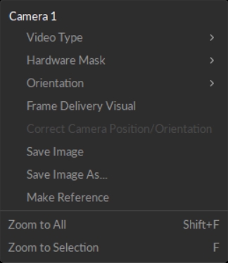 Context Menu from the Cameras Viewport.