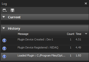 Status log message when the NI-DAQ device is successfully loaded.