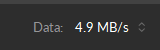 A screenshot of the data transmission rate from the bottom right corner of the Motive screen.