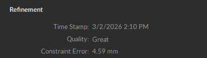 A screenshot of the Motive properties pane, Refinement properties for a Skeleton asset, after completing a Range of Motion calibration.
