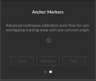 A screenshot of the bottom portion of the Motive Calibration pane, with the Anchor Markers feature open.