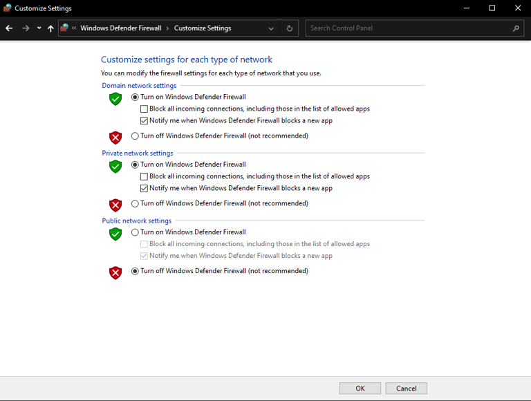 Prime Color Camera Setup: Windows Network Settings | v3.4 | EXTERNAL ...