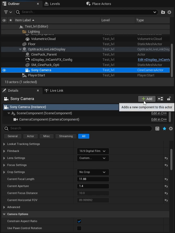 Unreal Engine: Live Link Camera Stream Setup | EXTERNAL OptiTrack ...